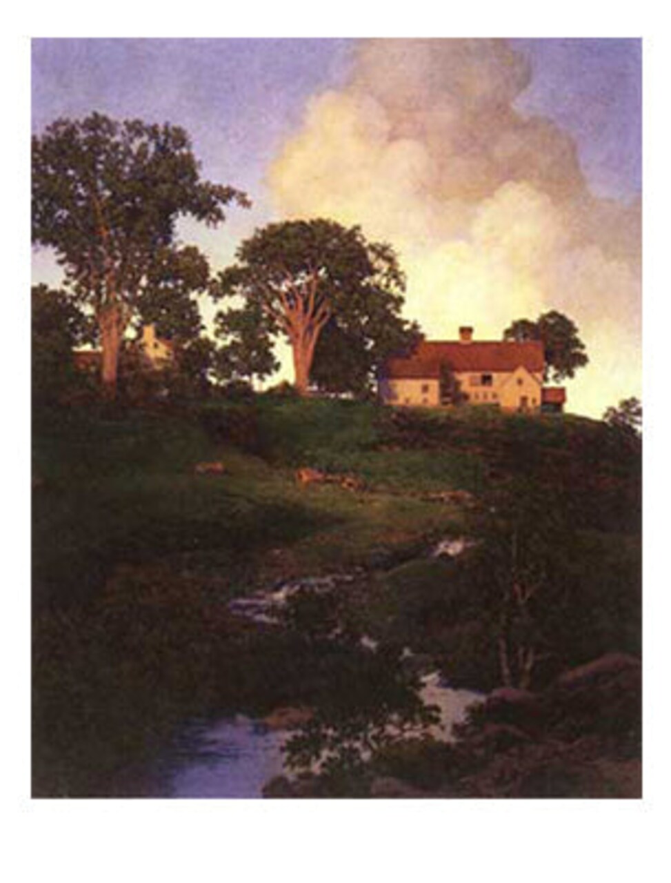 Framed Art Hunt Farm Daybreak by Maxfield Parrish 30 1/4 x 23